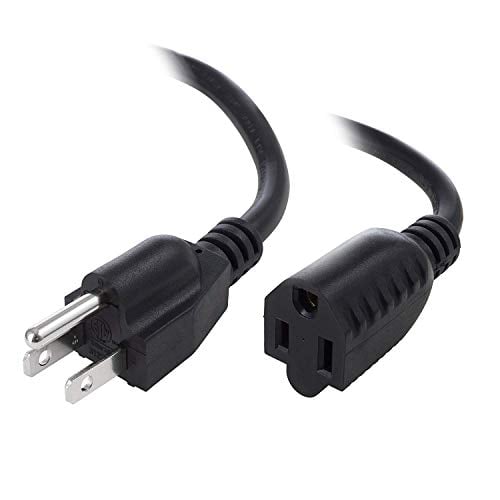 Book Cover eDragon Power Extension Cord, Black, SJT, 14 AWG, 3 Conductor, 15 Amp, 15 Foot