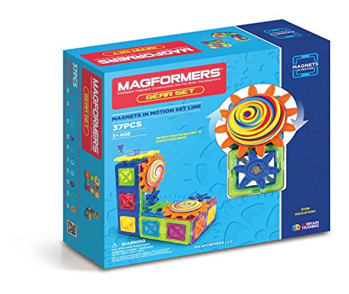 Book Cover Magformers Magnets in Motion Set (37-pieces) Magnetic Building Blocks, Educational Magnetic Tiles Kit , Magnetic Construction STEM gear science Toy Set