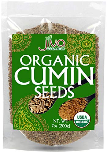 Book Cover Jiva USDA Organic Cumin Seeds Whole 7oz - Packaged in Resealable Bag