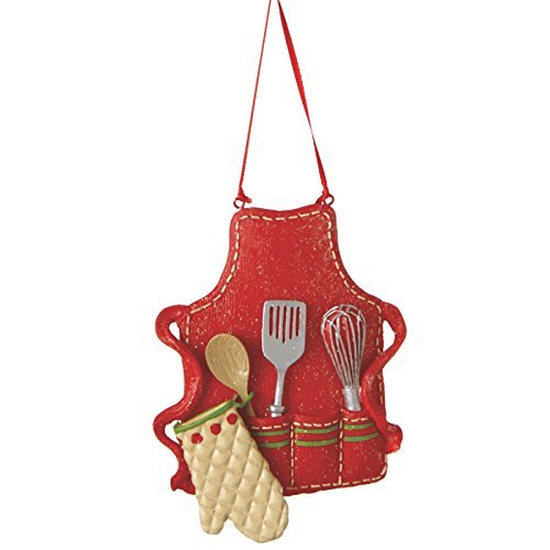 Book Cover Midwest-CBK Cute Christmas Holiday Pastry Chef Bakers Apron Ornament , Red, Medium, 3.5