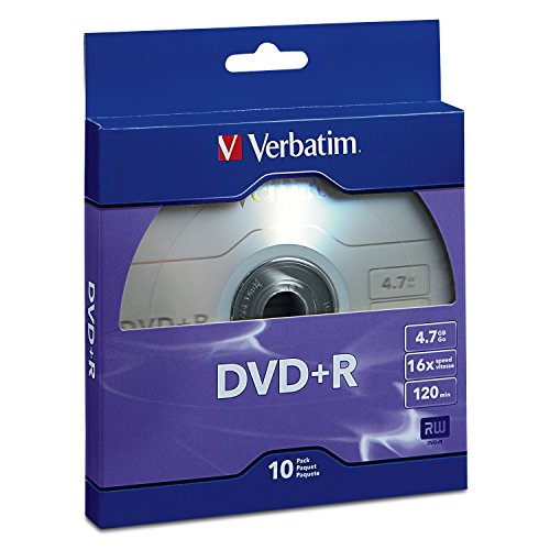 Book Cover Verbatim DVD+R Blank Discs 4.7GB 16X Recordable Disc - 10 Pack