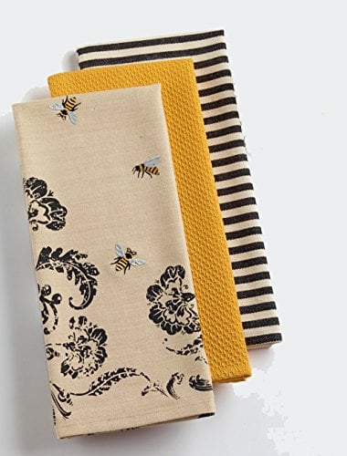 Book Cover Design Imports India, Dishtowel Busy Bee Printed, 3 Count