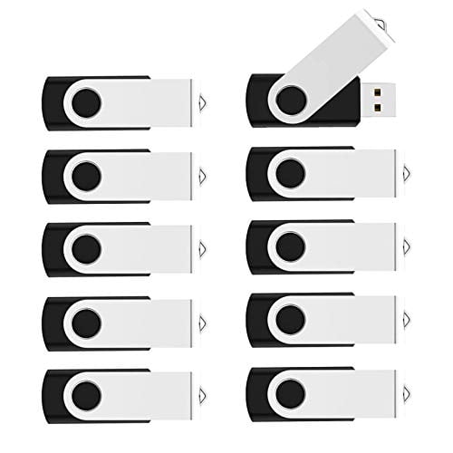 Book Cover KOOTION 10PCS 2GB USB Flash Drives USB 2.0 Flash Drives Memory Stick Fold Storage Thumb drive Pen Swivel Design Black ã€Ships from USAã€‘