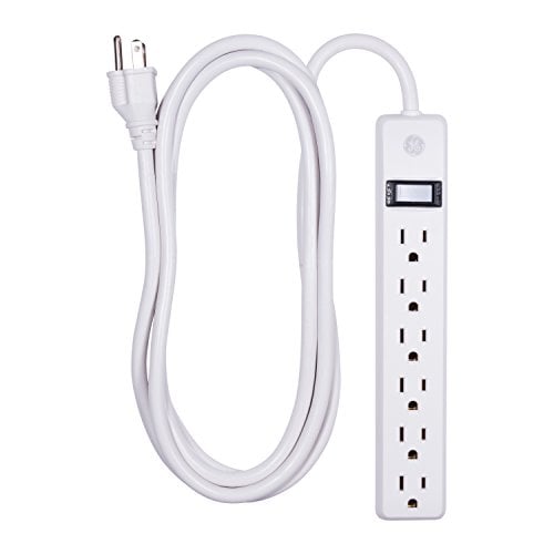 Book Cover GE 14832 General Purpose Power Strip, 6 Outlets, 8-Ft Cord, White