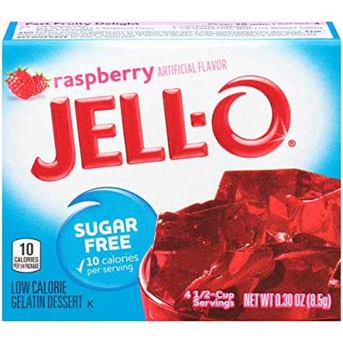 Book Cover Jell-O Raspberry Sugar-Free Gelatin Mix (0.3 oz Boxes, Pack of 6)