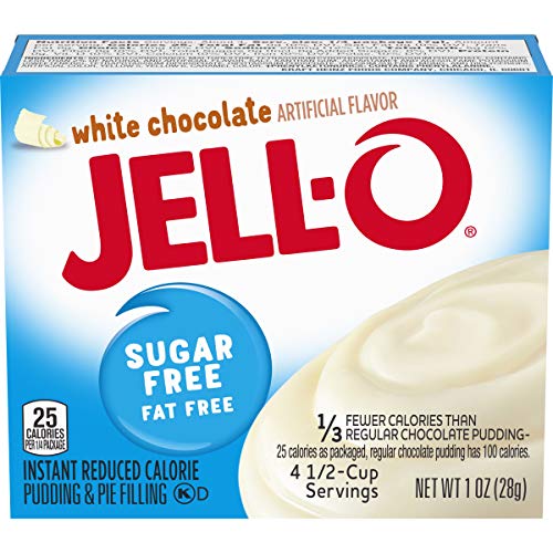 Book Cover Jell-O Sugar-Free Instant Pudding and Pie Filling, White Chocolate, 1-Ounce Boxes (Pack of 6)
