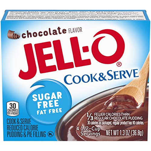 Book Cover Jell-O Cook & Serve Chocolate Sugar-Free Fat Free Pudding & Pie Filling (7.8 oz Boxes, Pack of 6)