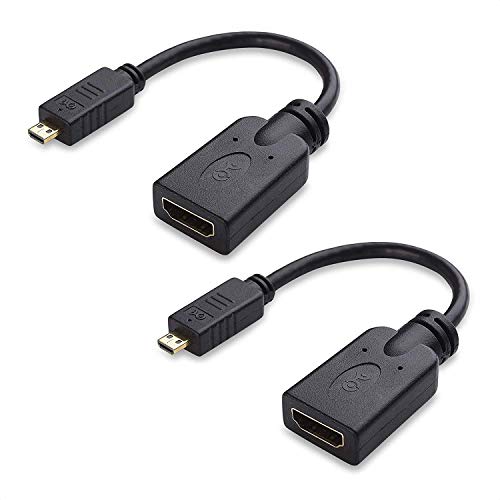 Book Cover Cable Matters 2-Pack Micro HDMI to HDMI Adapter (HDMI to Micro HDMI Adapter) 6 Inches with 4K and HDR Support for Raspberry Pi 4 and More
