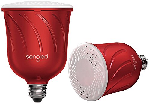 Book Cover Sengled Pulse LED Smart Bulb with JBL Bluetooth Speaker, App Controlled Up to 8 BR30 LED Light Bulbs with Starter Kit, E26 Base, Compatible with Amazon Alexa, Candy Apple Red, 2 Pack