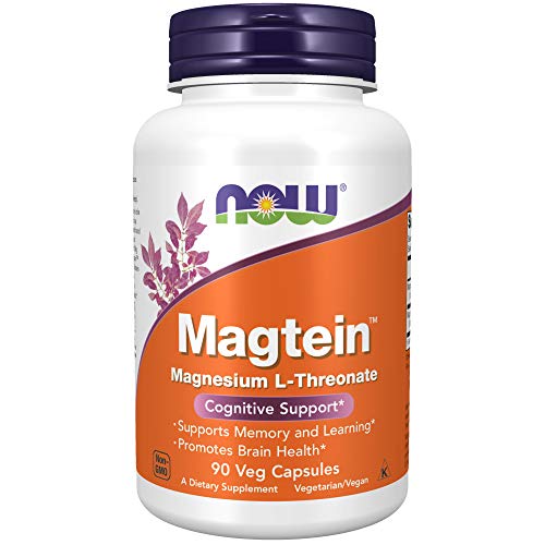 Book Cover NOW Supplements, Magteinâ„¢ with patented form of Magnesium (Mg), Cognitive Support*, 90 Veg Capsules