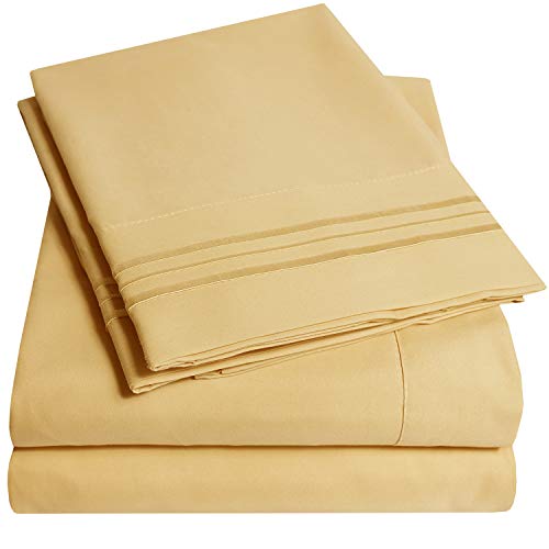 Book Cover 1500 Supreme Collection Bed Sheets - 4 Piece Bed Sheet Set Deep Pocket HIGHEST QUALITY & LOWEST PRICE, SINCE 2012 - Wrinkle Free Hypoallergenic Bedding, 23 Colors - Queen, Camel