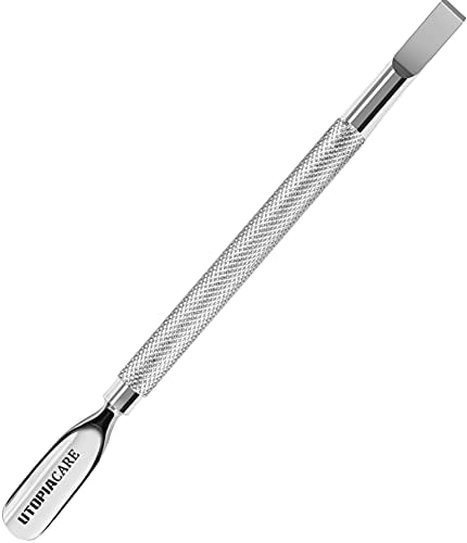 Book Cover Utopia Care Cuticle Pusher and Spoon Nail Cleaner - Professional Grade Stainless Steel Cuticle Remover and Cutter - Durable Manicure and Pedicure Tool - for Fingernails and Toenails