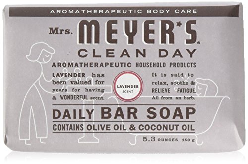 Book Cover Mrs Meyers Bar Soap Hard 5.3oz Lavender Scent, 12 Count