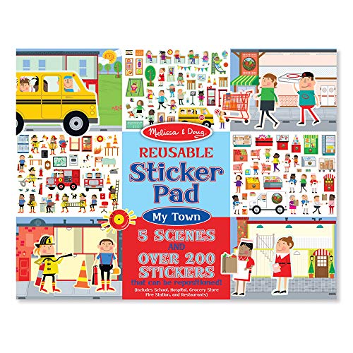 Book Cover Melissa & Doug Reusable Sticker Pad: My Town - 200+ Stickers and 5 Scenes