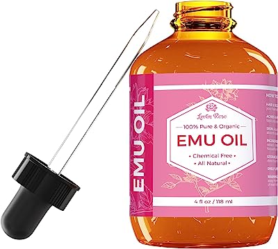 Book Cover Emu Oil by Leven Rose, 100% Pure Natural Hair Strengthener Scar Minimizer Anti Aging Skin Moisturizer 4 oz