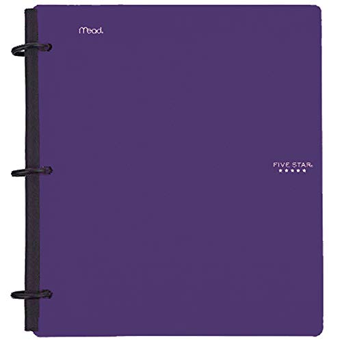 Book Cover Five Star Flex Hybrid NoteBinder, 1-1/2 Inch Binder, Notebook and Binder All-in-One, Purple (72518)
