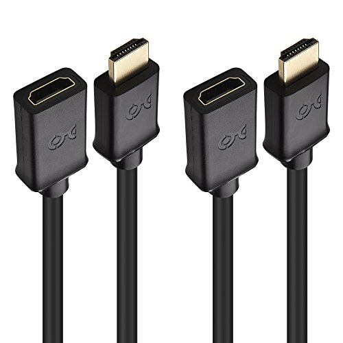 Book Cover Cable Matters 2-Pack High Speed HDMI Extension Cable 1.5 ft (Male to Female HDMI Extender Cable) with Ethernet - 3D and 4K Resolution Ready