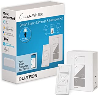 Book Cover Lutron Caséta Wireless Single-Pole/3-Way Smart Lighting Lamp Dimmer and Remote Kit | P-PKG1P-WH | White