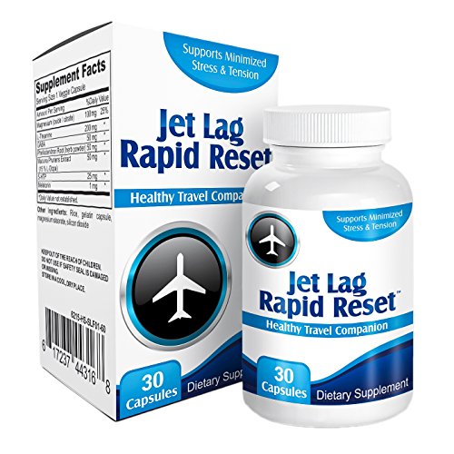 Book Cover Jet Lag Rapid-Reset: Travel Relief Remedy Supplement Pills - Prevention Complex - Natural Jet Lag Supplements - Formula - 30 Capsules