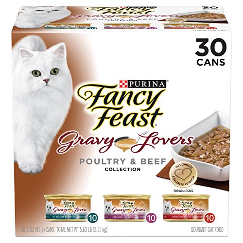 Book Cover Purina Fancy Feast Gravy Wet Cat Food  Variety Pack, Gravy Lovers Poultry & Beef Feast Collection - (30) 3 oz. Cans