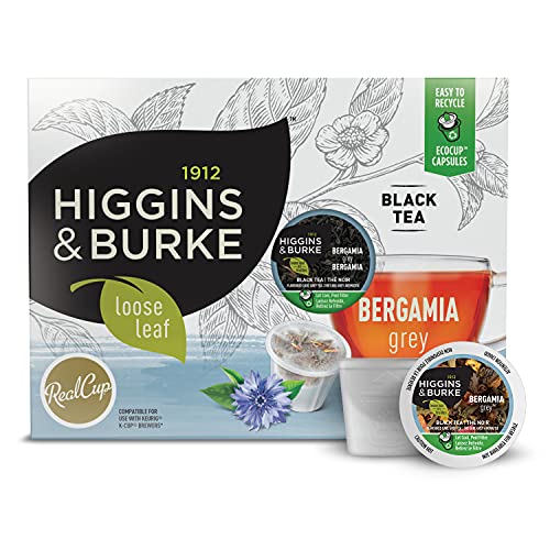 Book Cover Higgins & Burke Bergamia Grey, Loose Leaf, Black Tea, Keurig K-Cup Brewer Compatible Pods, 24 Count