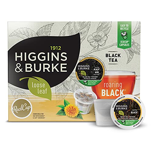 Book Cover Higgins & Burke Roaring Black, Loose Leaf, Black Tea, Keurig K-Cup Brewer Compatible Pods, 24 Count
