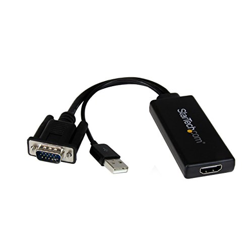 Book Cover StarTech.com VGA2HDU VGA to HDMI Adapter with USB Audio, VGA to HDMI Converter for Your Laptop/PC to HDTV, AV to HDMI Connector
