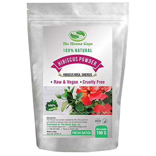 Book Cover Hibiscus Powder - 100% Pure & natural, Promotes healthy hair, anti-aging face mask & multi-purpose use
