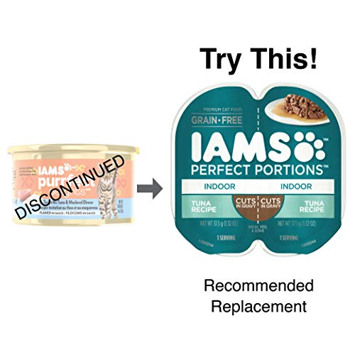 Book Cover IAMS PURRFECT DELIGHTS Flaked in Sauce Tempt Me Tuna & Mackerel Canned Cat Food 3 oz. (Pack of 24)