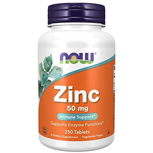 Book Cover Now Foods Zinc Gluconate, White, Unflavored, 250 Count