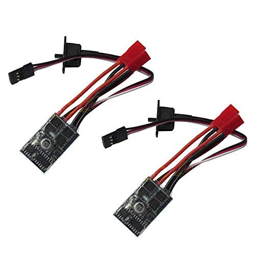 Book Cover Hobbypower Rcmodelpart Rc 10a Brushed ESC Motor Speed Controller 1/16 18 24 Car Boat Tank W/o Brake(pack of 2 Pcs)