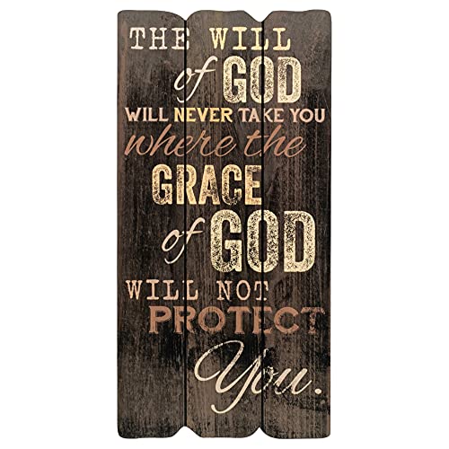 Book Cover P. Graham Dunn The Will of God Grace of God 12 x 6 Small Fence Post Wood Look Decorative Sign Plaque