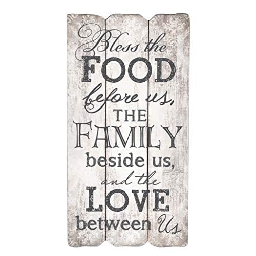 Book Cover P. Graham Dunn Bless The Food Family and Love 12 x 6 Small Fence Post Wood Look Decorative Sign Plaque