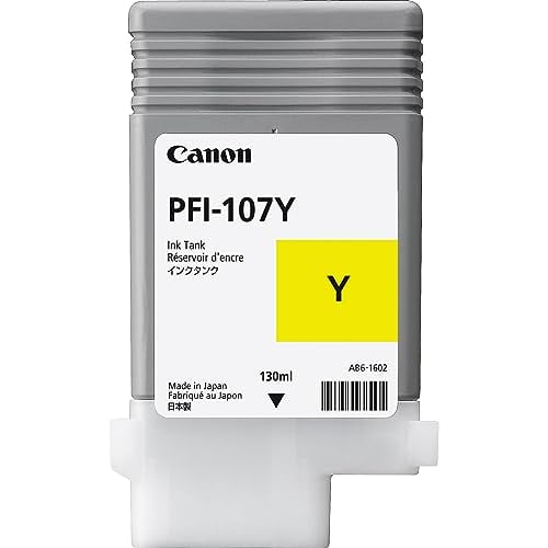 Book Cover Canon PFI-107Y 130ml Ink Tank for iPF680/685/780/785, Yellow