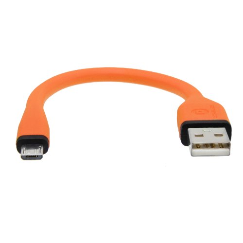 Book Cover dCables Bendy & Durable Short Micro USB Charging Cable - 7 Inch - Orange - For Android