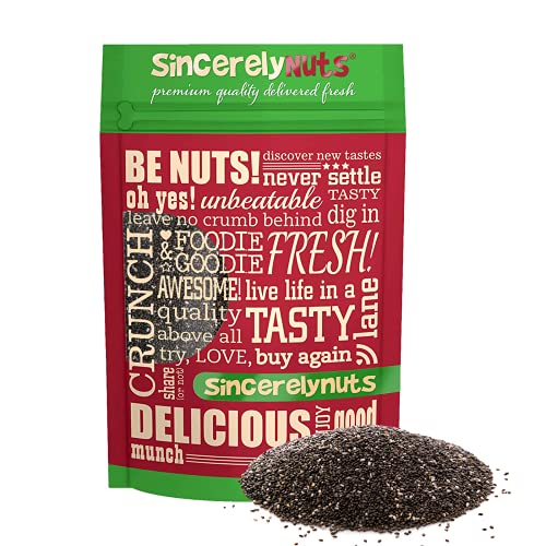 Book Cover Sincerely Nuts Black Chia Seeds - Natural Superfood | Raw, Gluten-Free, Vegan & Kosher | Healthy Food Perfect for Oatmeal, Shakes, Smoothies | Source of Protein Omega 3, Fiber | 7.5 (LB) bag