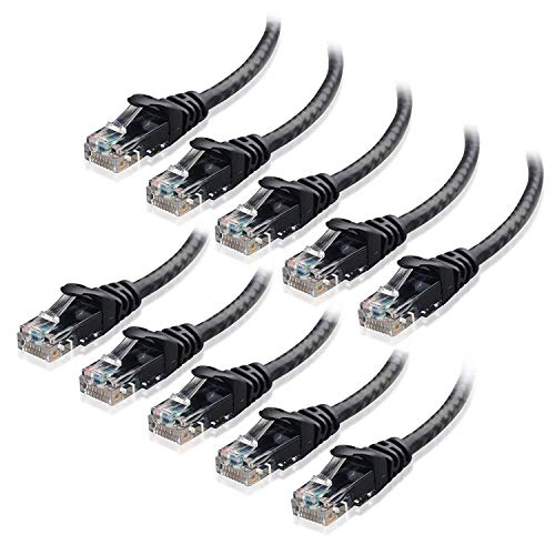 Book Cover Cable Matters 10-Pack Snagless Short Cat 6 Ethernet Cable 3 ft (Cat 6 Cable, Cat6 Cable, Internet Cable, Network Cable) in Black