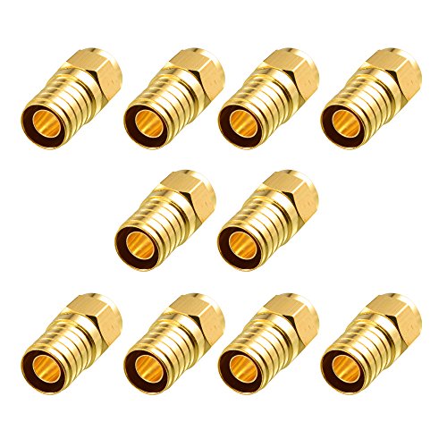 Book Cover Cable Matters 10-Pack Gold Plated F-Type Crimp-On Coaxial RG6 Connector