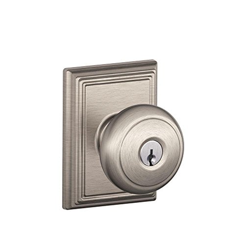 Book Cover SCHLAGE F51A AND 619 ADD Andover Knob with Addison Trim Keyed Entry Lock, Satin Nickel