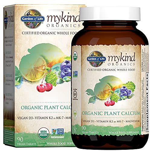 Book Cover Garden of Life mykind Organics Plant Calcium Supplement Made from Whole Foods with Magnesium, Vitamin D as D3, and Vitamin K as MK7, Gluten-Free - 30 Day Count