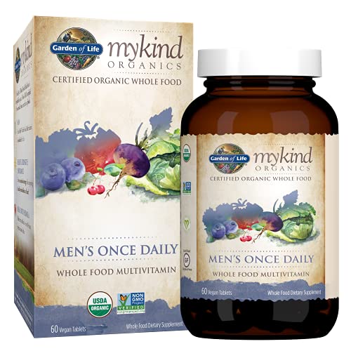 Book Cover Garden of Life Multivitamin for Men - mykind Organic Men's Once Daily Whole Food Vitamin Supplement Tablets, Vegan, 60 Count