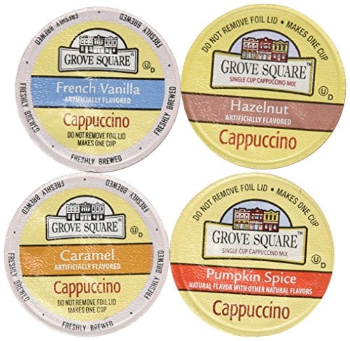 Book Cover 30-count for Keurig Brewers Coffee Variety Pack Featuring Grove Square Cappuccino