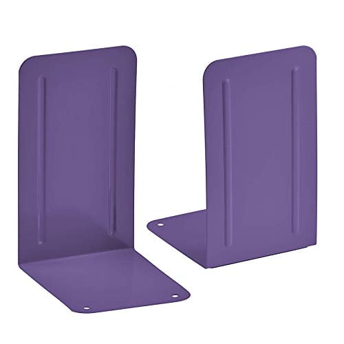 Book Cover Acrimet Premium Metal Bookends (Heavy Duty) (Purple Color) (1 Pair)