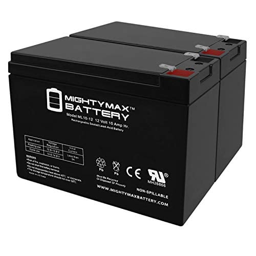 Book Cover Mighty Max Battery ML10-12 - 12V 10AH Schwinn S350, S-350 Scooter Battery - 2 Pack