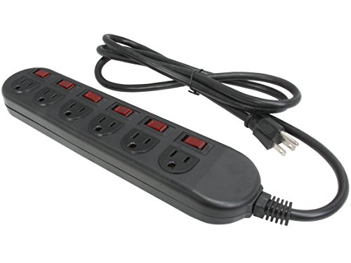 Book Cover Rosewill 6 Outlet Power Strip with Individual Switches and 6-Feet Cord (RPS-210BL)