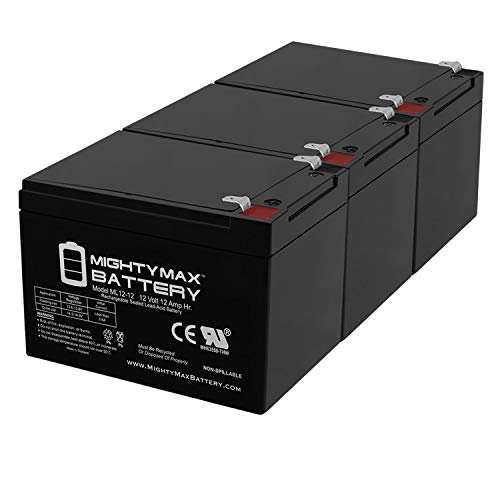 Book Cover ML12-12 - 12V 12AH F2 SLA AGM DEEP-CYCLE RECHARGEABLE BATTERY - 3 Pack