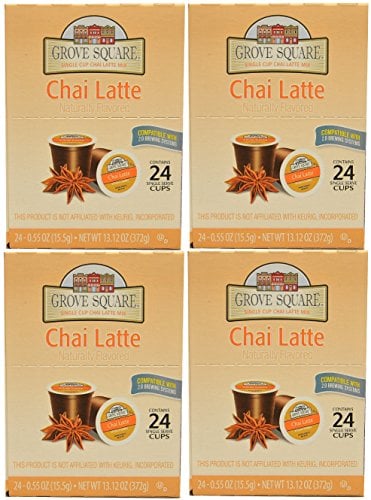 Book Cover Grove Square Chai Latte, 96-count Single Serve Cup for Keurig K-cup Brewers