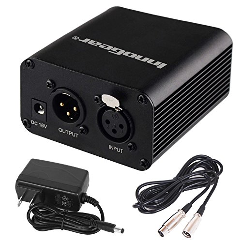 Book Cover Innogear 1- Channel 48V Phantom Power Supply with Adapter for Any Condenser Microphone Music Recording Equipment