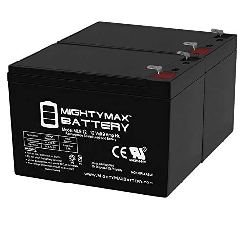 Book Cover 12V 9Ah Compatible Battery for APC Back-UPS NS1250, NS 1250-2 Pack - Mighty Max Battery brand product