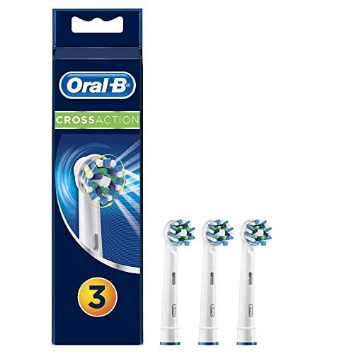 Book Cover Oral-B Cross Action Electric Toothbrush Replacement Brush Heads Refill, 3 Count, White